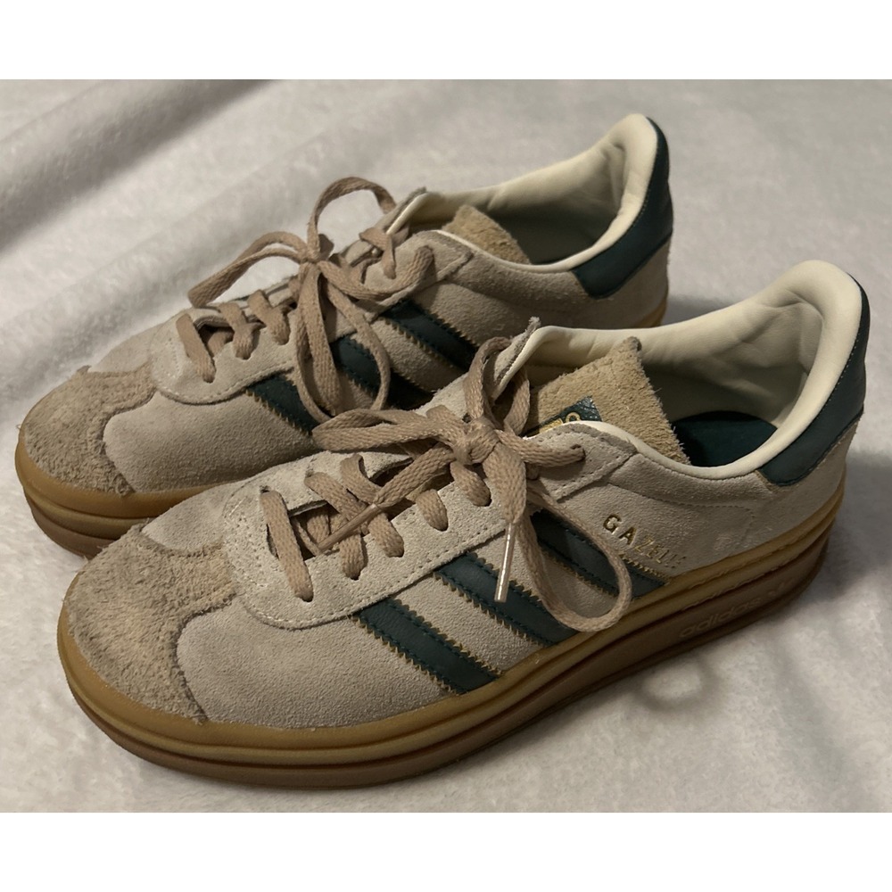 Adidas Gazelle Bold Shoes Womens Size 6.5 Green  Suede‎ Platform